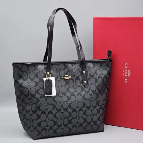 coachh signature city tote bag with og red box (55398 black) coachh signature city tote bag with og red box (55398 black)