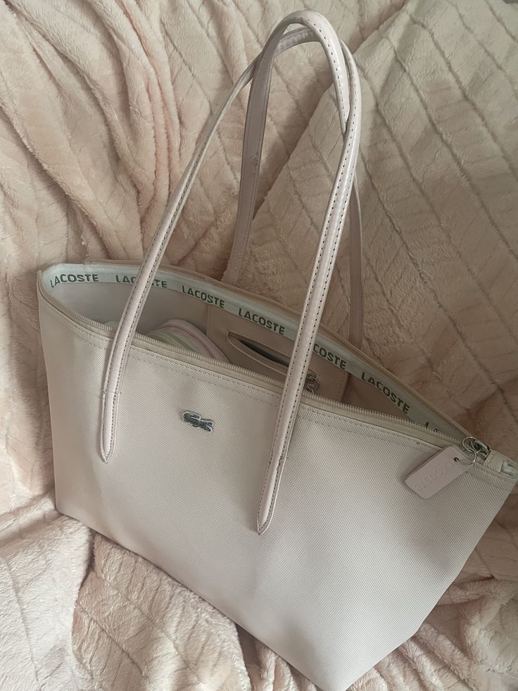 lacostte leather tote grey premium with og packing lacostte leather tote grey premium with og packing