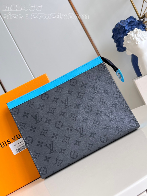 louiis vuitton pochette voyage mm clutch with dust cover & og box grey floral light blue louiis vuitton pochette voyage mm clutch with dust cover & og box grey floral light blue