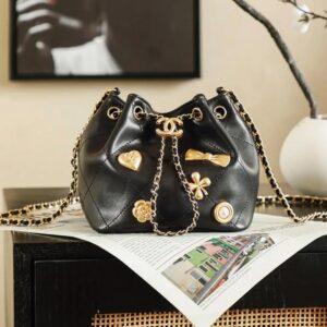 chane bowtie mini bucket bag with box 6546