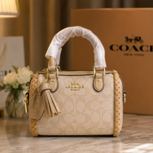 coacchh rowan mini braided crossbody bag with original magnet box & carry bag 6553