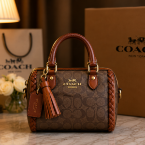 coacchh rowan mini braided crossbody bag with original magnet box & carry bag 6554