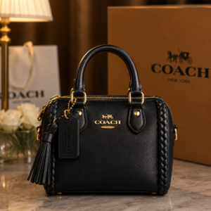coacchh rowan mini braided crossbody bag with original magnet box & carry bag 6555