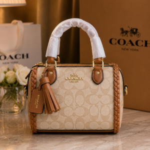 coacchh rowan mini braided crossbody bag with original magnet box & carry bag 6557