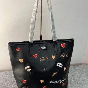 karl lagerfeld embossed logo tote para mujer original with dust bag 6454