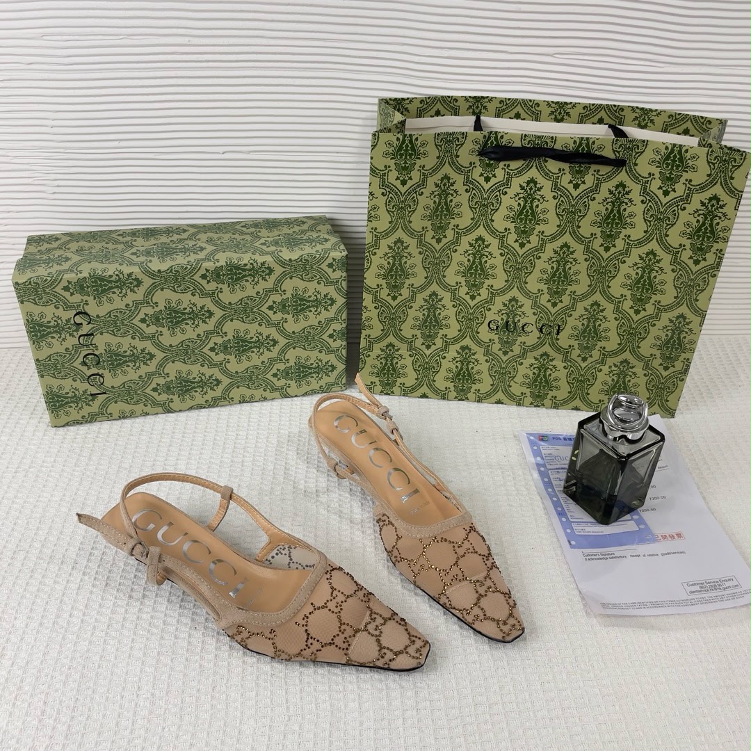 guccci gg mesh slingback pumps with crystals with og box & carry ba ricot 1806 guccci gg mesh slingback pumps with crystals with og box & carry ba ricot 1806