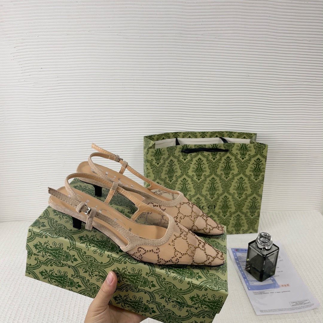 guccci gg mesh slingback pumps with crystals with og box & carry ba ricot 1806 guccci gg mesh slingback pumps with crystals with og box & carry ba ricot 1806