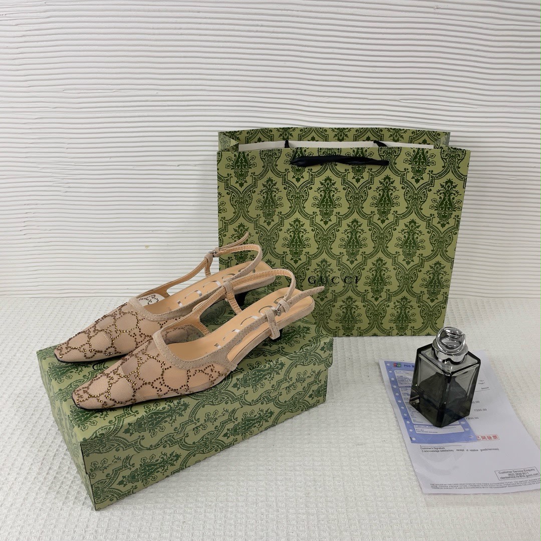 guccci gg mesh slingback pumps with crystals with og box & carry ba ricot 1806 guccci gg mesh slingback pumps with crystals with og box & carry ba ricot 1806