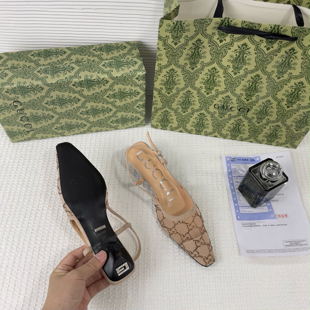 guccci gg mesh slingback pumps with crystals with og box & carry ba ricot 1806 guccci gg mesh slingback pumps with crystals with og box & carry ba ricot 1806