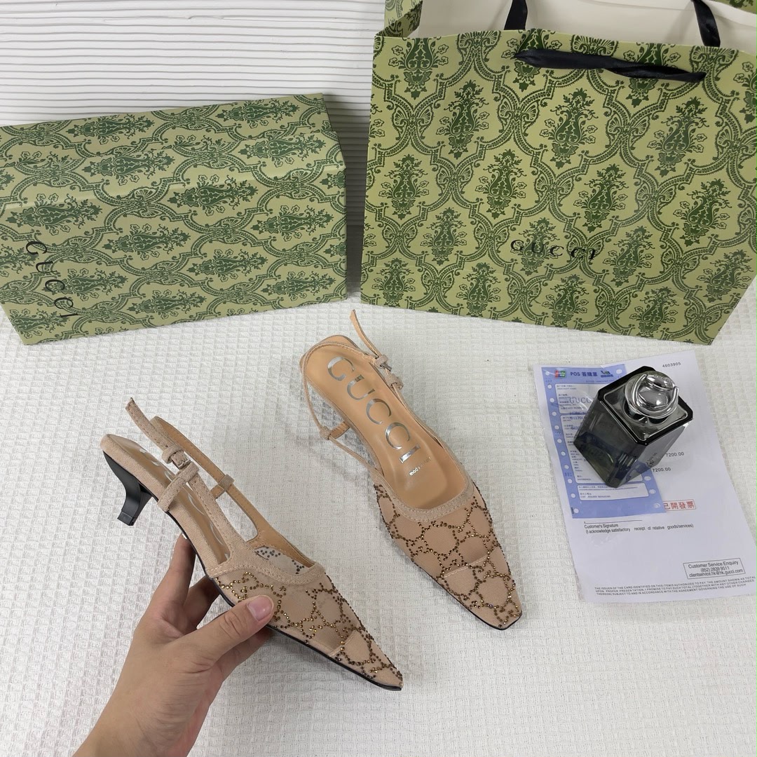 guccci gg mesh slingback pumps with crystals with og box & carry ba ricot 1806 guccci gg mesh slingback pumps with crystals with og box & carry ba ricot 1806