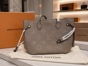 loui vuitton neverfull mm quartz monogram empreinte leather featuring a matching zip pouch bag with box 6504