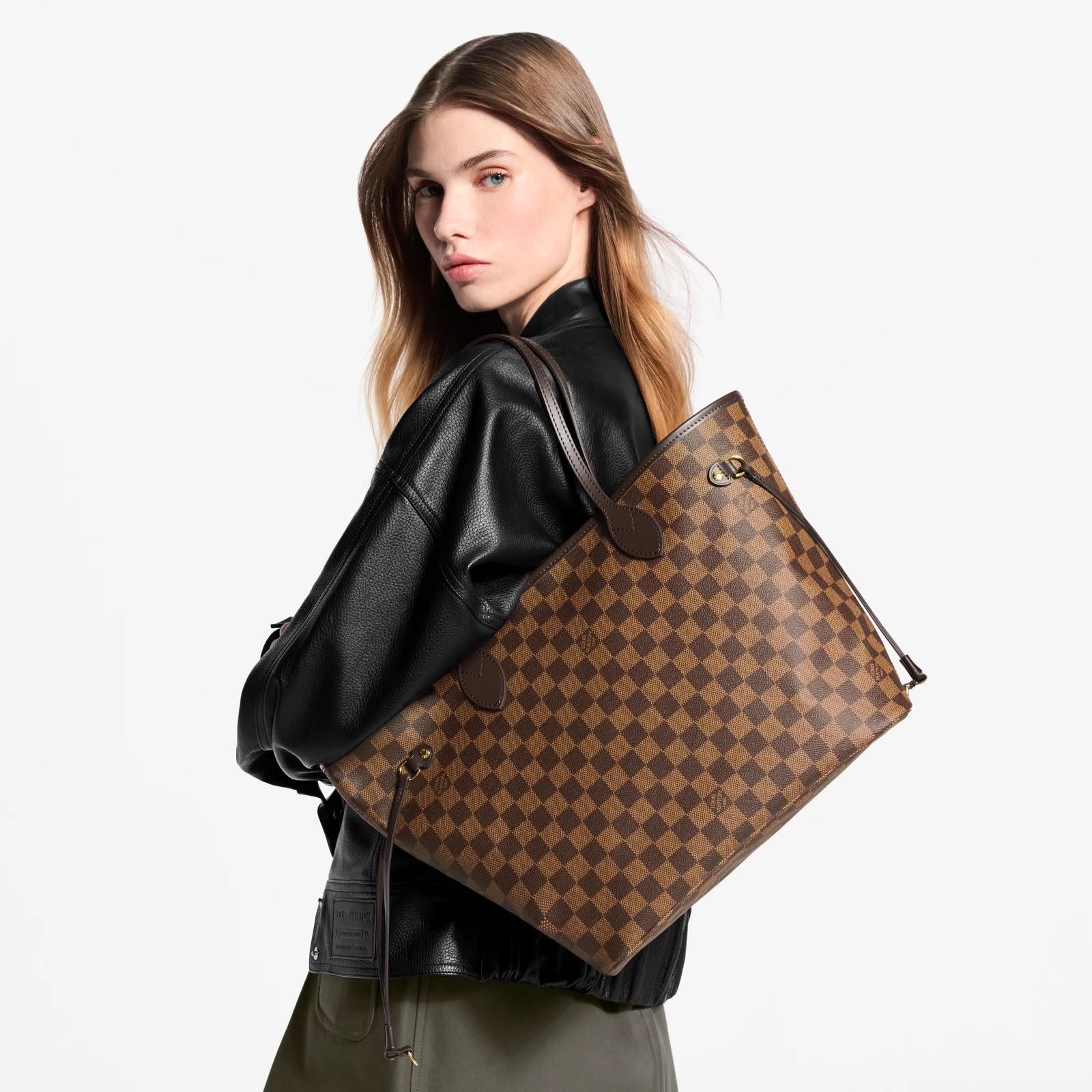 louiis vuttion neverfull mono pattern premium quality with og box 6574 louiis vuttion neverfull mono pattern premium quality with og box 6574