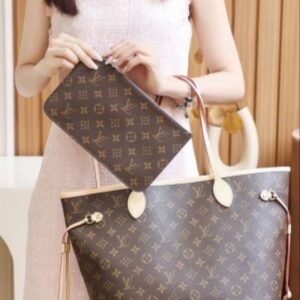 louiis vuttion neverfull mono pattern premium quality with og box 6575
