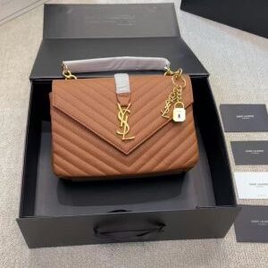 ysl saint laurent grain de poudre matelasse chevron medium monogram satchel black with box 6336