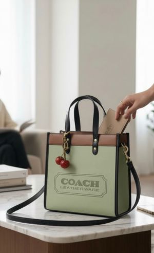 coac field tote 22 bag with og folding box with charm 6248 coac field tote 22 bag with og folding box with charm 6248