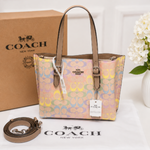 coacch mollie 66105 multi color smalltote with og box & dust cover 66105 rainbow