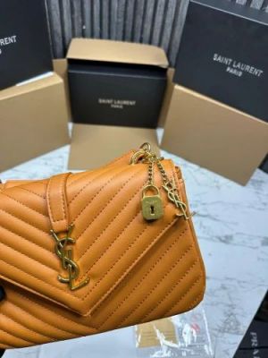 ysl saint laurent college medium chain bag khaki dubble box packing 6132 ysl saint laurent college medium chain bag khaki dubble box packing 6132