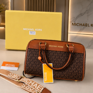 michael kor boston handbag with og box and dust bag premium quality (biege brown) 6062