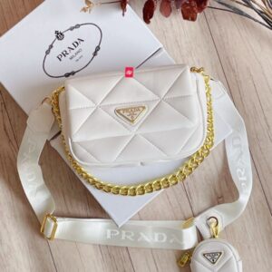 pradda system nappa bag with iconic triangle design pochette bag with og box amp dust bag 6625