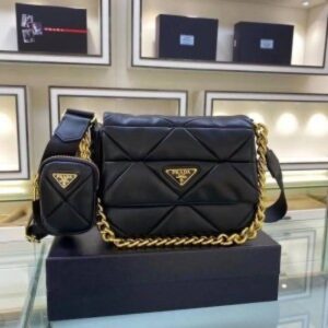 pradda system nappa bag with iconic triangle design pochette bag with og box amp dust bag 6626