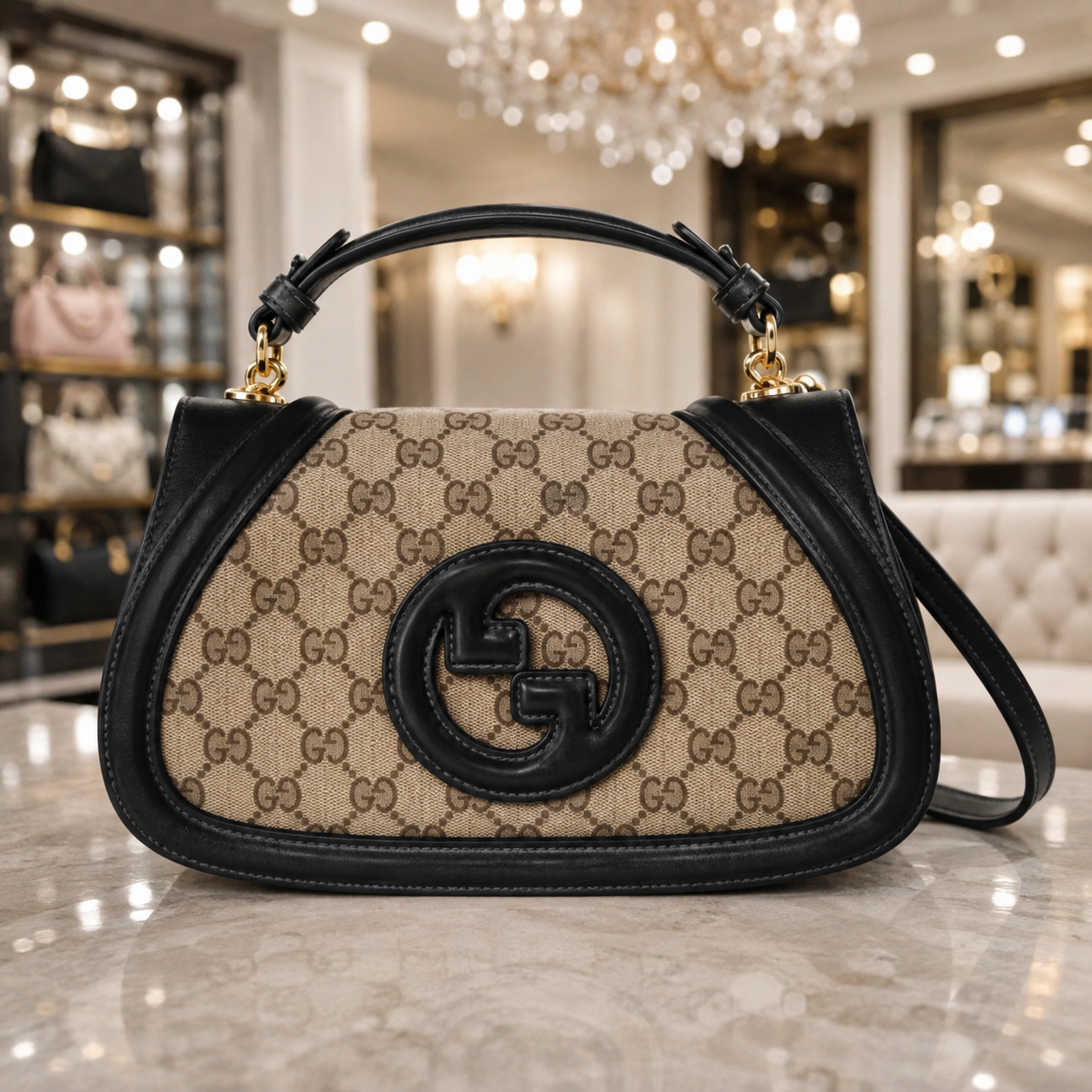 gucc blondie top handle sling bag with box dustbag slingbelt 6634 gucc blondie top handle sling bag with box dustbag slingbelt 6634