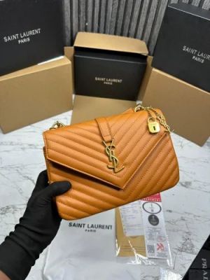 ysl saint laurent college medium chain bag khaki dubble box packing 6132 ysl saint laurent college medium chain bag khaki dubble box packing 6132