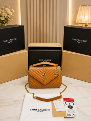 ysl saint laurent college medium chain bag khaki dubble box packing 6132 ysl saint laurent college medium chain bag khaki dubble box packing 6132