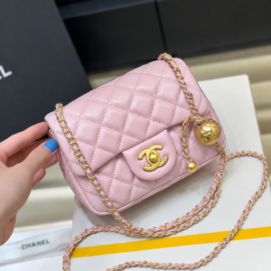 chane quilted cc crush mini flap purse with folding box 6623