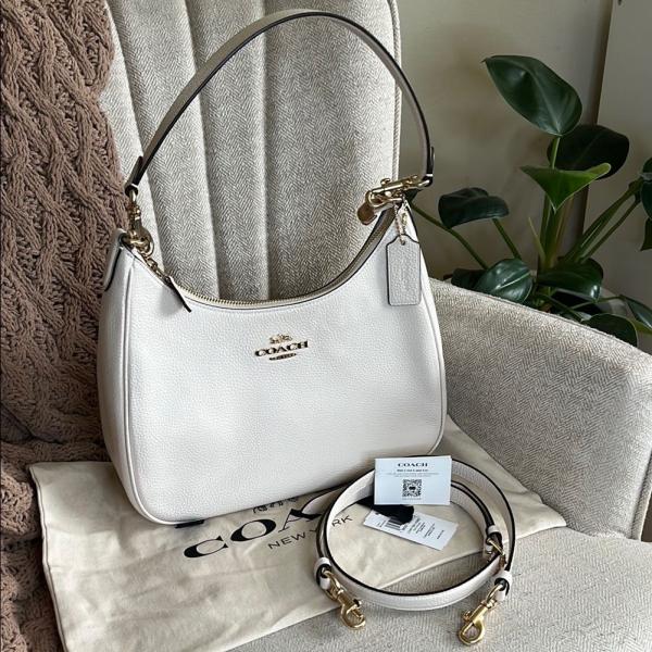 coacch teri hobo large shoulder bag with og box & dust cover 8006 litchi white coacch teri hobo large shoulder bag with og box & dust cover 8006 litchi white