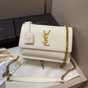ysl saint laurent sunset shoulder bag features crocodile embossed leather and signature gold tone ysl hardware with box premium quality 6615