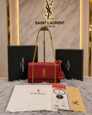 ysl saint laurent sunset medium chain shoulder bag with box dustbag bill 6617 ysl saint laurent sunset medium chain shoulder bag with box dustbag bill 6617
