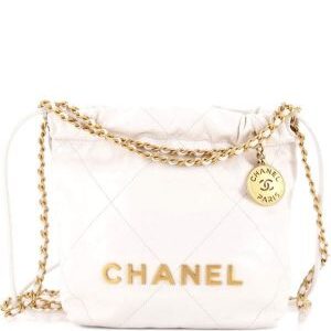 chane pre owned 22 chain hobo quilted calfskin mini crossbody bag with box 6619