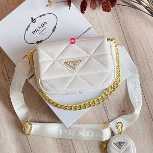 pradda system nappa bag with iconic triangle design pochette bag with og box amp dust bag 6625