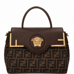 fend women fendace la medusa medium handbag brown with box 6628