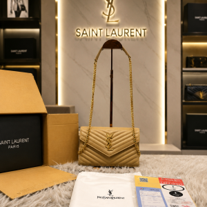 ysl saint laurent grain de poudre matelasse chevron medium monogram with dubble box 6611