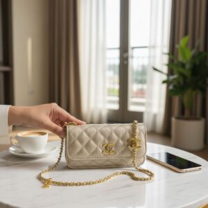 chane clutch bag with box 6715