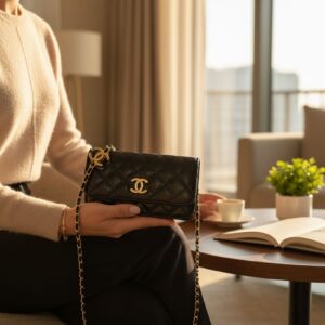 chane clutch bag with box 6716