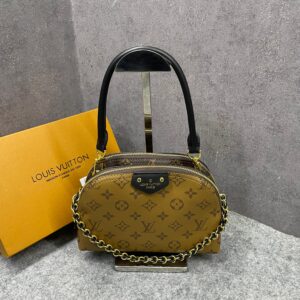 louiis vuitton be alma bag in monogram canvas dual tone top handle with og box dust cover & carry bag 60451 yellow flower monogram