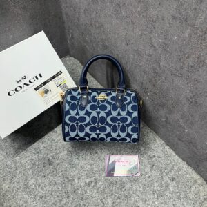 coacch mini rowan crossbody signature denim blue with og box & dust cover denim blue