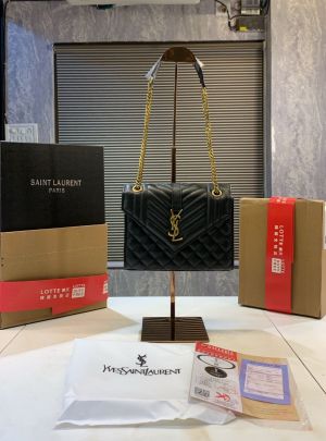 ysl saint laurent college medium chain bag khaki dubble box packing 5380 ysl saint laurent college medium chain bag khaki dubble box packing 5380
