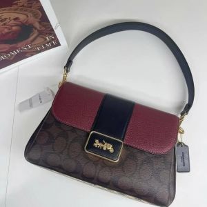 coac grace tripple partition with double shoulder strap inside swede lining with box 6528
