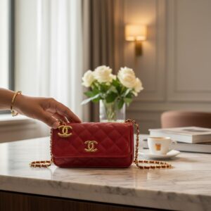chane clutch bag with box 6718
